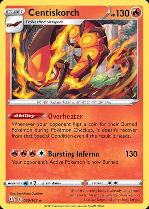 Centiskorch pokemon tcg card